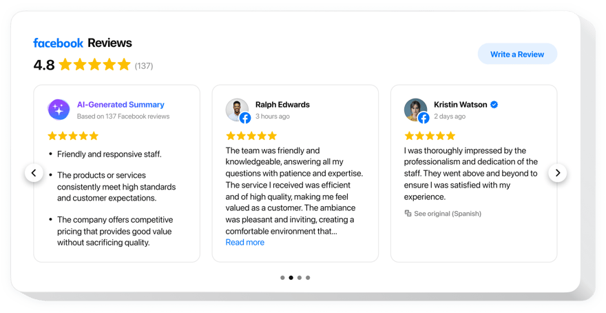  Facebook Reviews widget for website