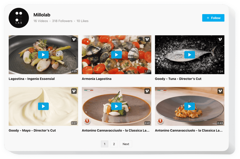Vimeo Video Gallery widget for website
